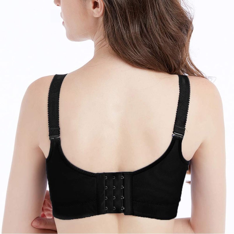 FallSweet Padded Push Up Lace Bras for 34A to 44C Underwire (All-Black,44C) - Image 3